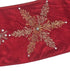 Handmade Adjustable Christmas Tree Collar - Silver Snowflakes on Red Velvet - ARCADIA HOME